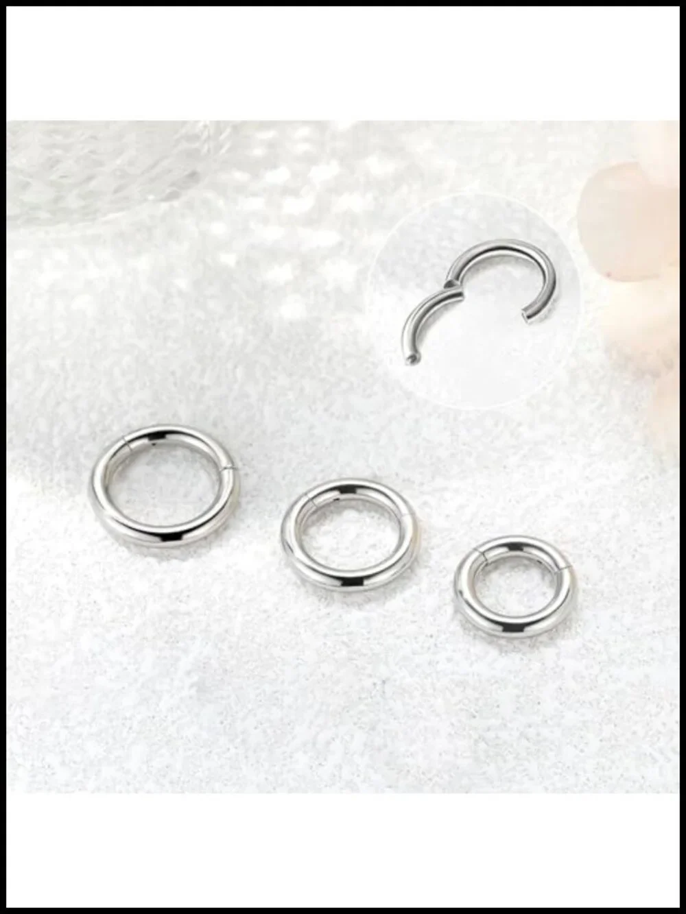 12g Titanium Clicker Septum Ring Hinged Hoop Piercing Jewelry